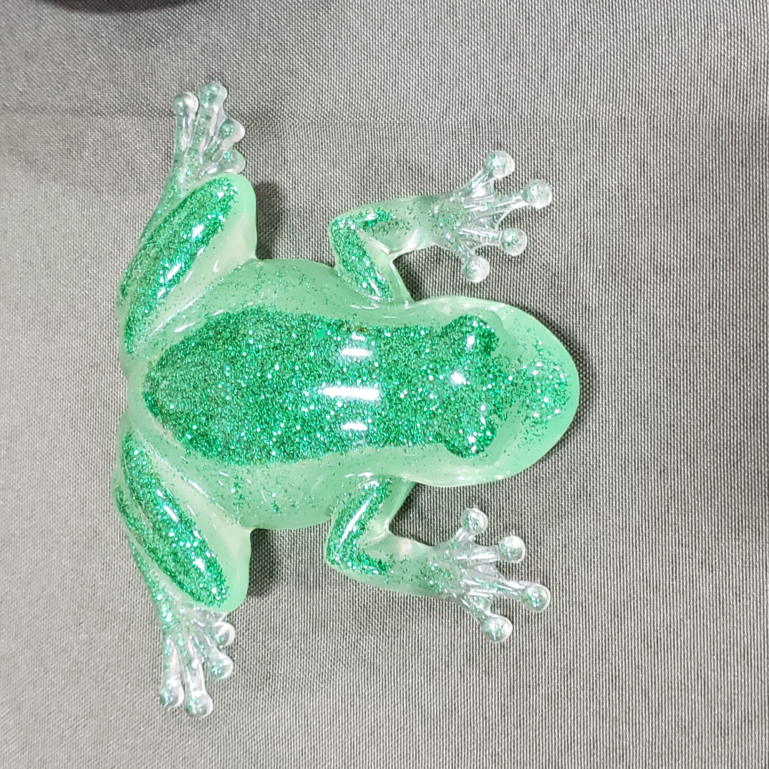 Green resin frog
